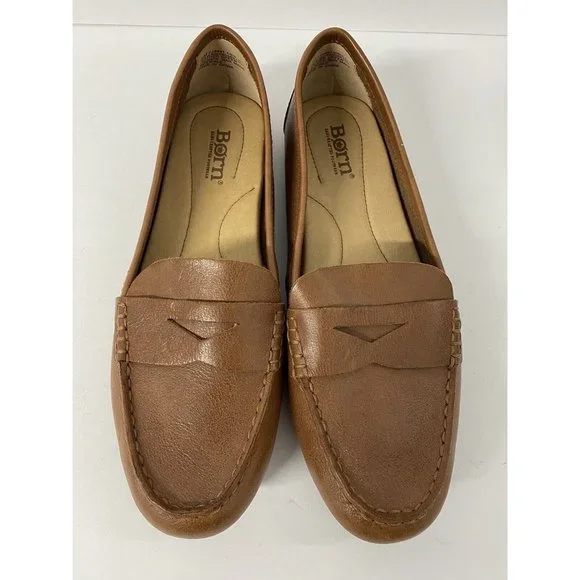 Born brown leather driving shoe loafer 8 medium - Picture 2 of 9